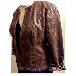 Chico's Jackets & Coats - Chico's Faux Leather Snakeskin Jacket Sz 16 Chico's Jackets & Coats - Chico's Faux Leather Snakeskin Jacket Sz 16